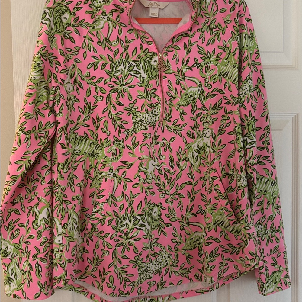 LIlly Pulitzer Rousseau Pink Mane 1/4 zip - Picture 3 of 6